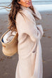 Priyavil Open Front Pockets Ribbed Knit Long Slweater Cargigan