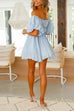 Priyavil Off Shoulder Puff Sleeves Waisted Mini Swing Dress