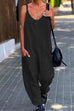 Priyavil Scoop Neck Pockets Solid Slouchy Cami Jumpsuit