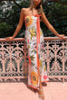 Floral Print Strapless High Slit Wrap Maxi Dress