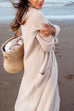 Priyavil Open Front Pockets Ribbed Knit Long Slweater Cargigan