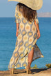 Priyavil V Neck Side Split Printed Maxi Holiday Dress