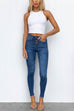 Button Fly High Rise Stretchy Skinny Jeans