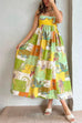 Priyavil Bow Knot Back Dinosaur Printed Cami Maxi Holiday Dress