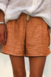 Priyavil Drawstring Waist Stripes Wide Leg Shorts