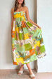 Priyavil Bow Knot Back Dinosaur Printed Cami Maxi Holiday Dress