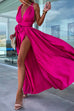 Priyavil One Dress Three Ways Tie Waist High Slit Maxi Party Dress