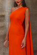 Priyavil One Shoulder Sleevess Draped Knitting Midi Party Dress