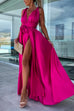 Priyavil One Dress Three Ways Tie Waist High Slit Maxi Party Dress