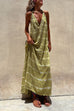 Priyavil Halter V Neck Backless Tie Dye Maxi Holiday Dress