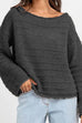 Priyavil Drop Shoulder Hollow Out Solid Knitting Sweater