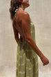 Priyavil Halter V Neck Backless Tie Dye Maxi Holiday Dress