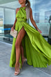 Priyavil One Dress Three Ways Tie Waist High Slit Maxi Party Dress