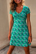 Priyavil Short Sleeve High Waist A-line Floral Dress