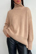 Priyavil Turtleneck Drop Shoulder Slouchy Knitting Sweater