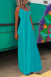 Priyavil Solid Criss Cross Backless Maxi Cami Dress