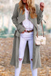 Priyavil Drap Front Tie Waist Solid Fall Midi Cardigan
