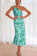 Priyavil One Shoulder High Waist Mermaid Floral Cami Dress