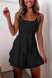 Priyavil Backless Lace Up Draped A-line Tank Dress
