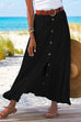 Priyavil Button Down Cotton Linen A-line Maxi Skirt