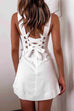 Priyavil Backless Lace Up Draped A-line Tank Dress