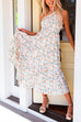 Priyavil One Shoulder Sleeveless Tiered Printed Beach Dress