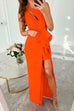Priyavil One Shoulder Cut Out Draped Front Maxi Party Dress