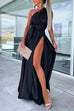 Priyavil One Dress Three Ways Tie Waist High Slit Maxi Party Dress