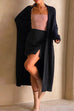 Priyavil Open Front Dolman Sleeves Pocketed Long Knit Cardigan