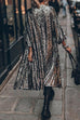 Priyavil 3/4 Sleeves Open Front Sequin Shinny Midi Cardigan