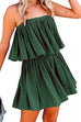 Priyavil Solid Waisted Ruffle Pleated Cami Shorts Romper
