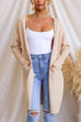 Priyavil Open Front Pockets Solid Knitting Midi Cardigan