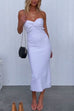 Priyavil Off Shoulder Twist Front Back Slit Knitting Maxi Dress