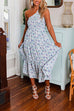 Priyavil One Shoulder Sleeveless Tiered Printed Beach Dress