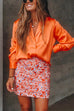 Priyavil Notch Lapel Long Sleeves Satin Blouse Shirt