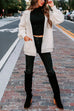Priyavil Splice Single Button Pocketed Knitting Sweater Blazer
