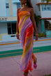 Priyavil Sleeveless Tube Top Gradient Printed Maxi Chiffon Dress