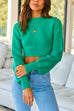 Priyavil Crewneck Ribbed Knit Slim Fit Crop Sweater