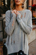 Priyavil Crewneck Side Split Ripped Comfy Sweater