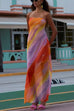 Priyavil Sleeveless Tube Top Gradient Printed Maxi Chiffon Dress