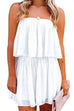 Priyavil Solid Waisted Ruffle Pleated Cami Shorts Romper