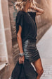 Priyavil Elastic Waist Ruched Metalic Mini Skirt