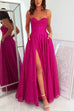 Priyavil Lace Up Backless High Slit Corest Glitter Maxi Gown Dress