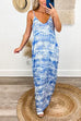 Priyavil U Neck Tie Dye Maxi Cami Beach Dress