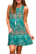 Priyavil Crewneck Printed A-line Tank Dress