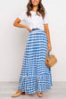 Priyavil High Waist Bohemia Printed Maxi Ruffle Beach Skirt
