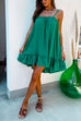 Priyavil Solid Ruffle Cami Beach Dress