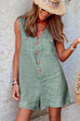 Priyavil V Neck Buttons Tank Romper with Pockets