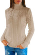 Priyavil Slim Fit Turtleneck Cable Knit Sweater