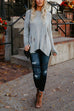 Priyavil Crewneck Side Split Ripped Comfy Sweater